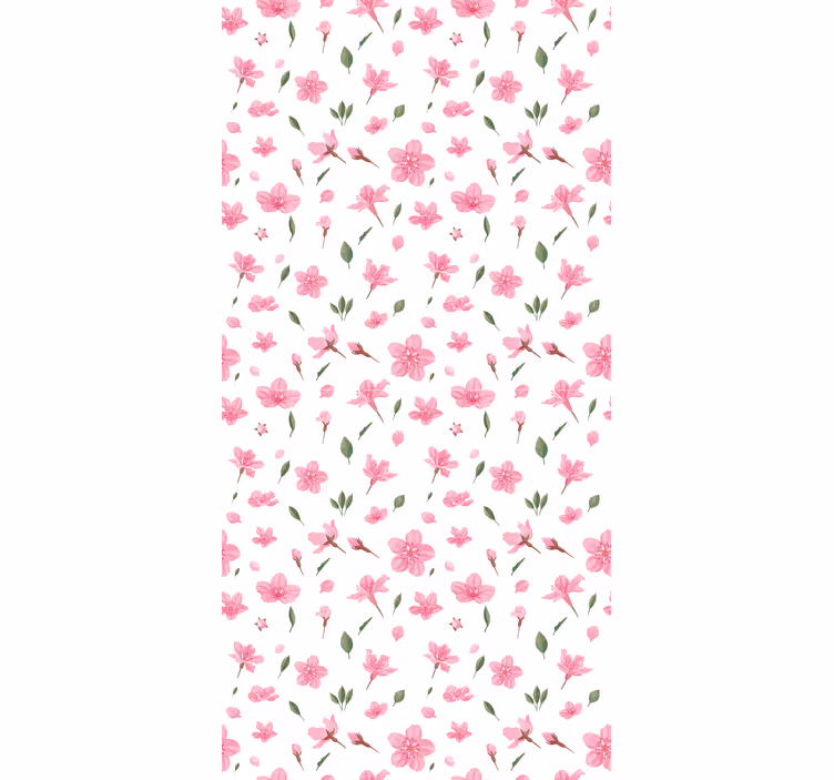 Toile fenêtre fleur motif rose délicat - TenStickers