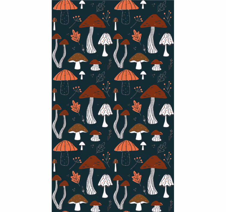 Toile fenêtre fleurs et plantes motif de champignon - TenStickers