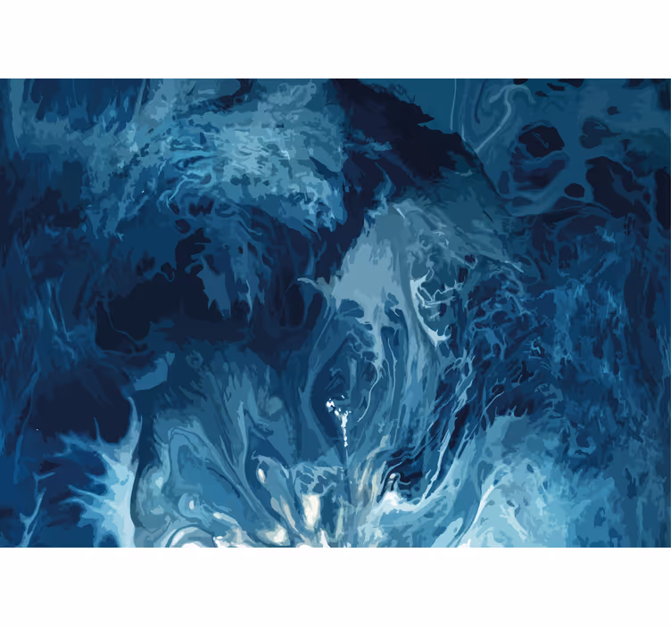 Stores salle de bain Vagues d'aquarelle de tons bleus - TenStickers