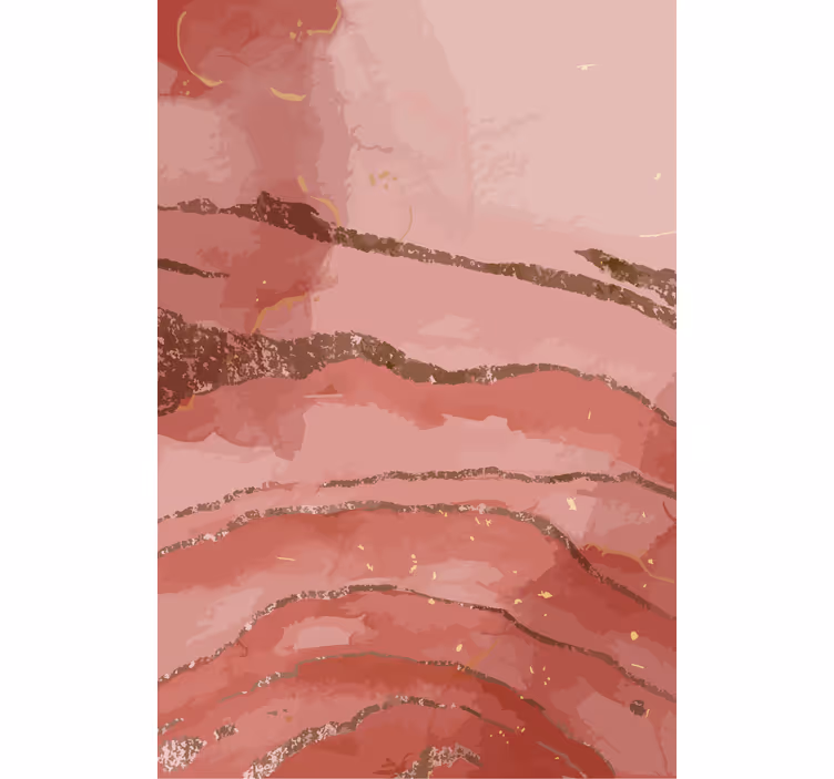Toile fenêtre dessin vagues dorées scintillantes - TenStickers