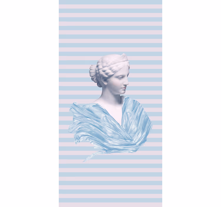 Toile fenêtre dessin buste classique - TenStickers
