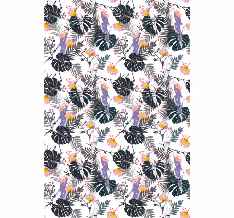 Toile fenêtre animaux motif d'oiseaux tropicaux - TenStickers