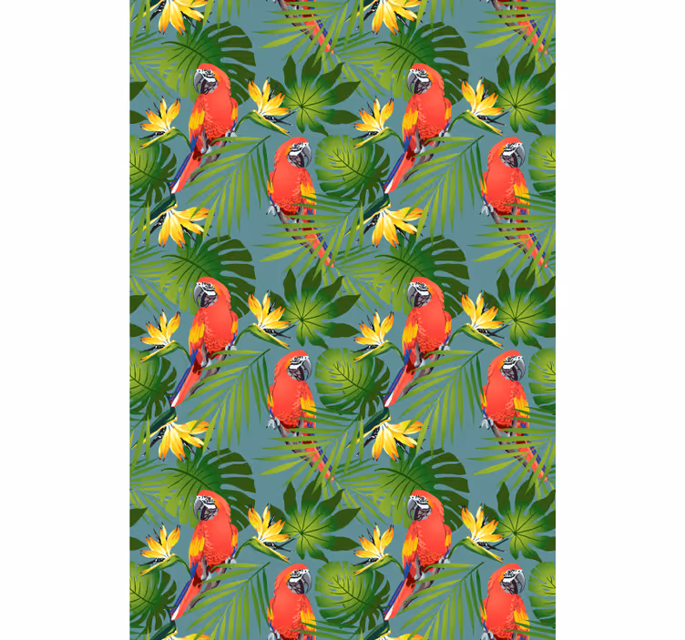 Stores avec plus d'animaux Perroquets colorés sur fond bleu - TenStickers