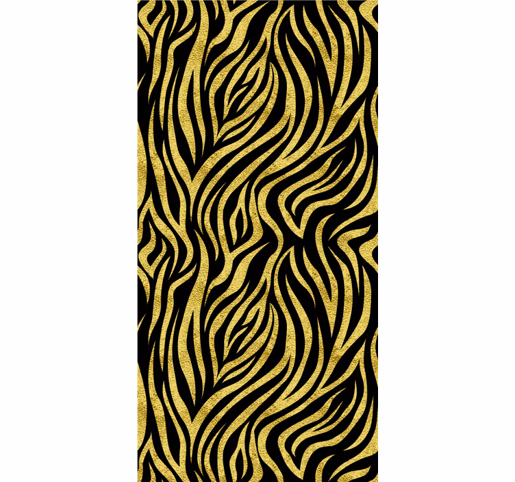 Toile fenêtre animal imprimé tigre jaune stylisé - TenStickers
