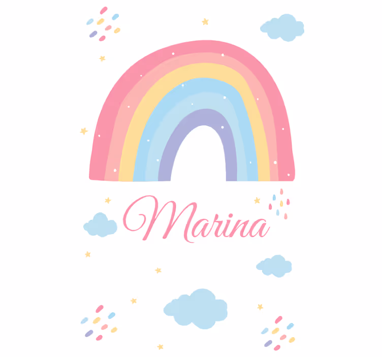 Store enfant arc-en-ciel et nuages mignons - TenStickers
