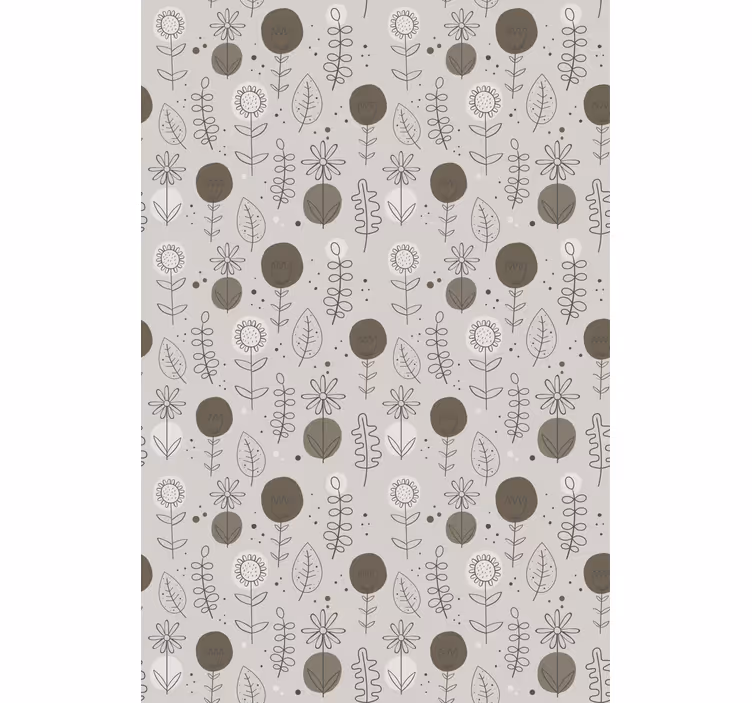Toile fenêtre fleurs et plantes thème gris élégant - TenStickers