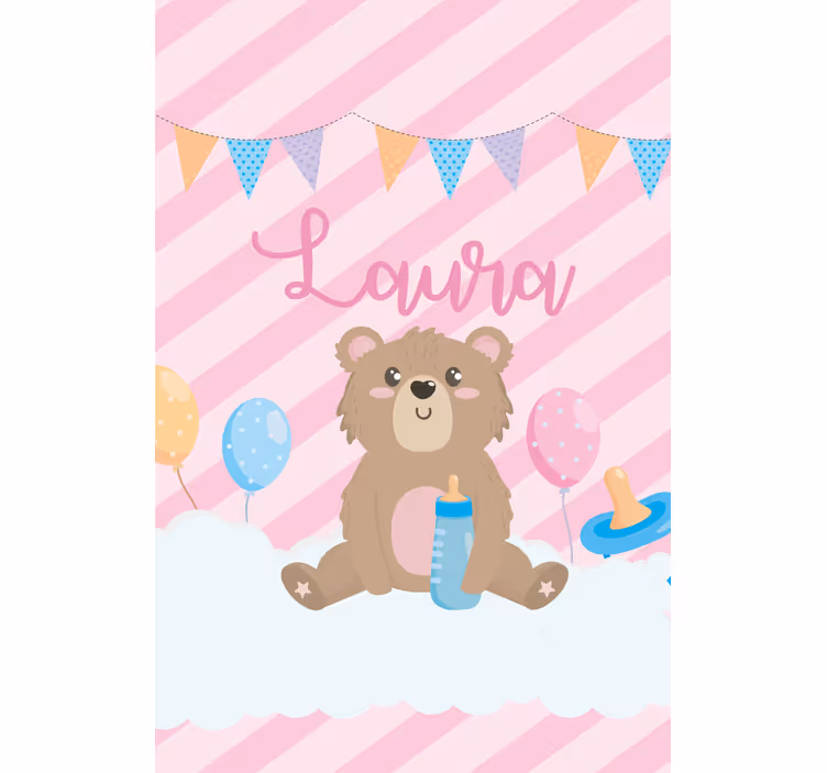 Toile fenêtre personnalisé fête de l'ours en peluche - TenStickers