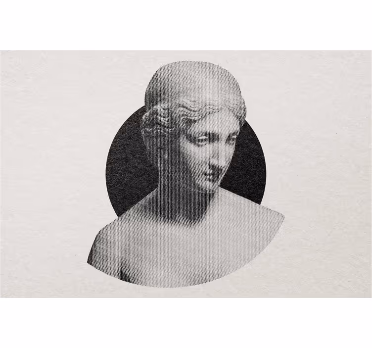 Toile fenêtre dessin buste de sculpture traditionnelle - TenStickers