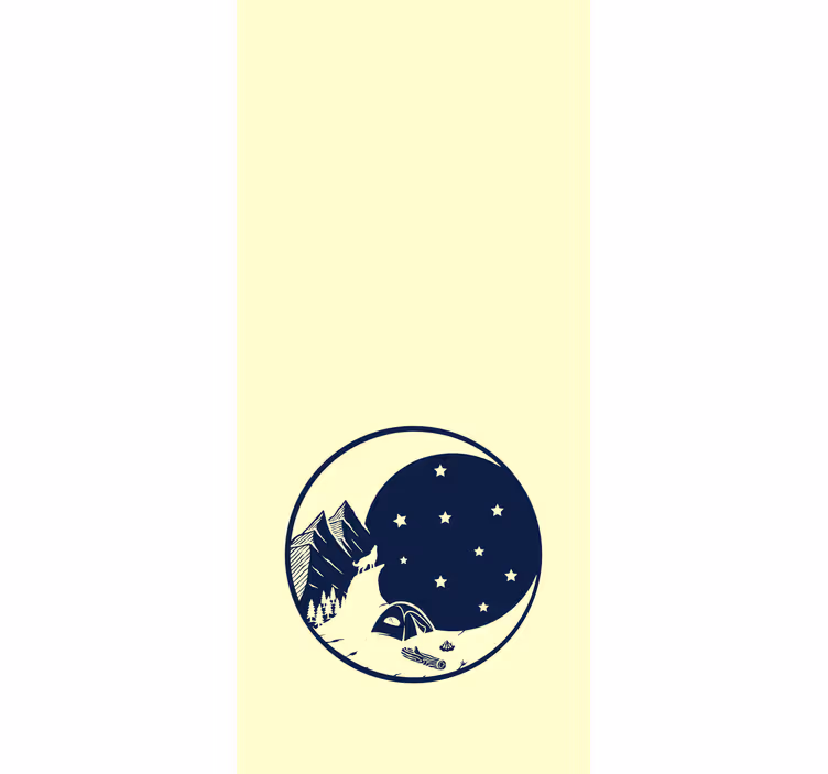 Stores originaux Paysage de dessin animé de nuit - TenStickers