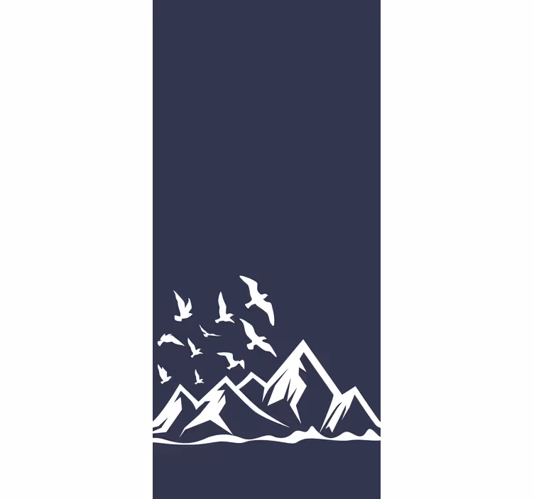 Toile fenêtre montagnes avec des oiseaux - TenStickers