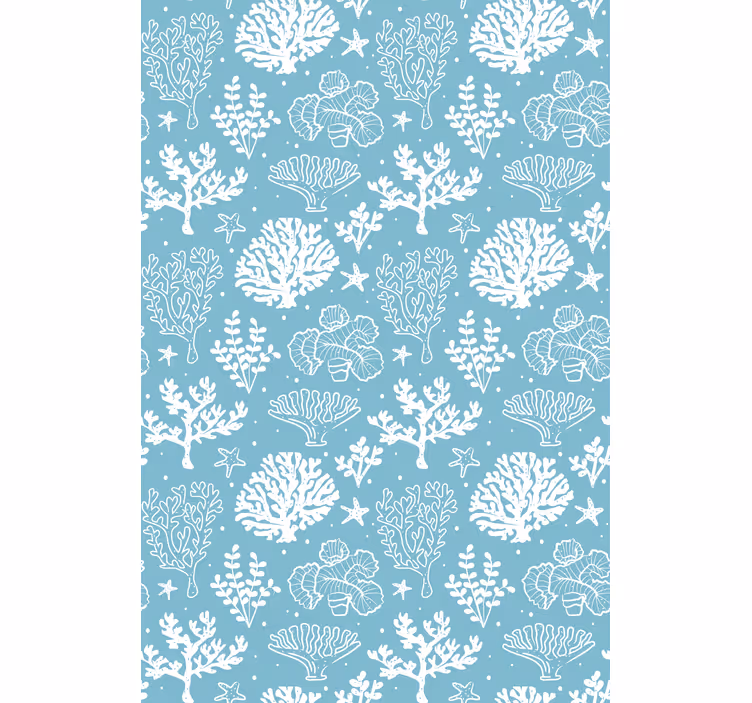 Toile fenêtre fleurs et plantes silhouettes de corail - TenStickers