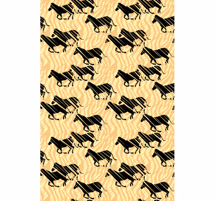 Toile fenêtre animaux motif de cheval stylisé - TenStickers
