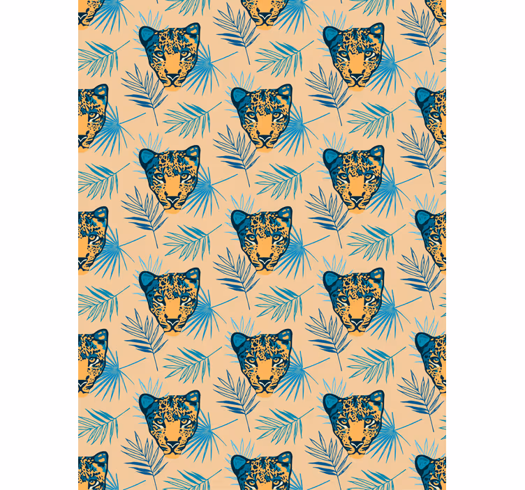 Toile fenêtre animaux motif tête de léopard - TenStickers