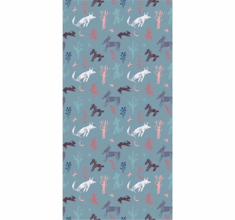 Toile fenêtre animaux motif de bêtes des bois - TenStickers
