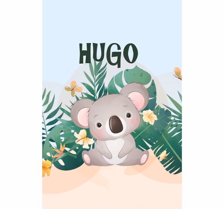 Toile fenêtre animaux illustration de koala en peluche - TenStickers
