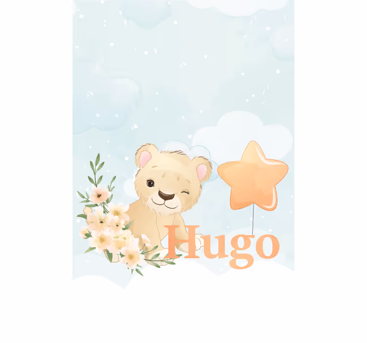 Toile fenêtre chambre bébé lionceau personnalisé - TenStickers