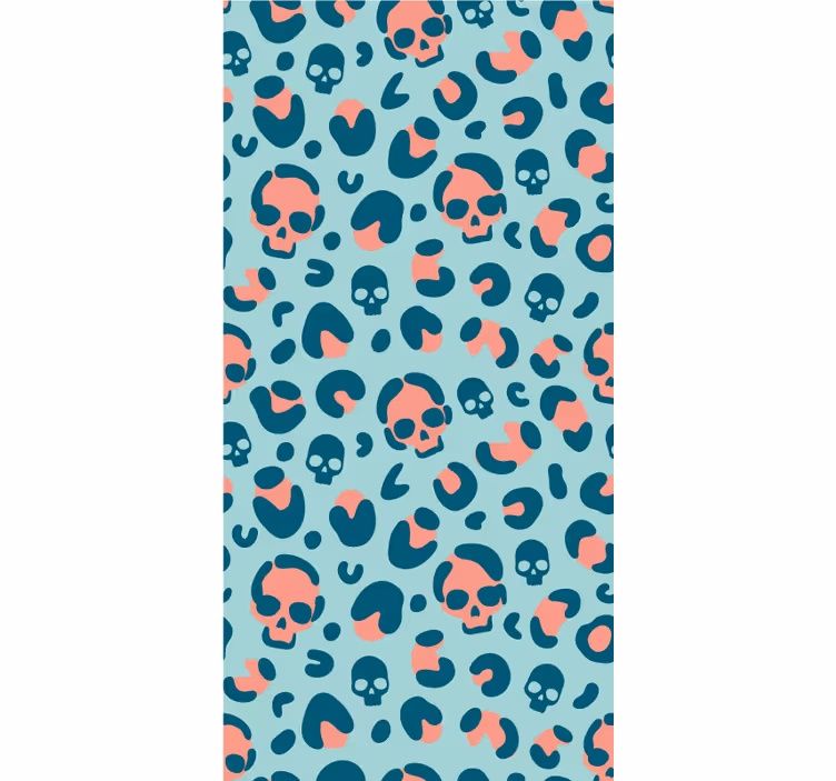 Toile fenêtre amusant crânes sur imprimé léopard - TenStickers