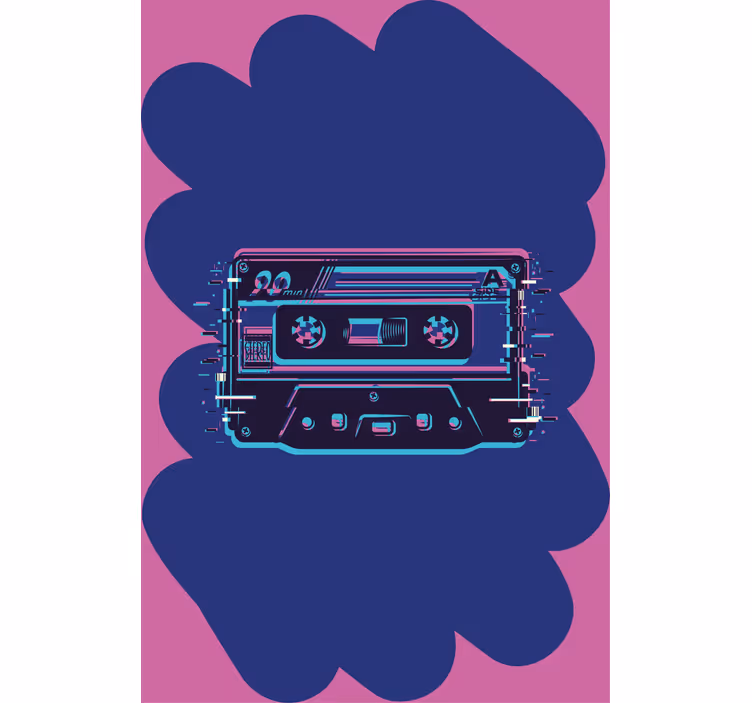 Toile fenêtre geek illustration de cassette rétro - TenStickers