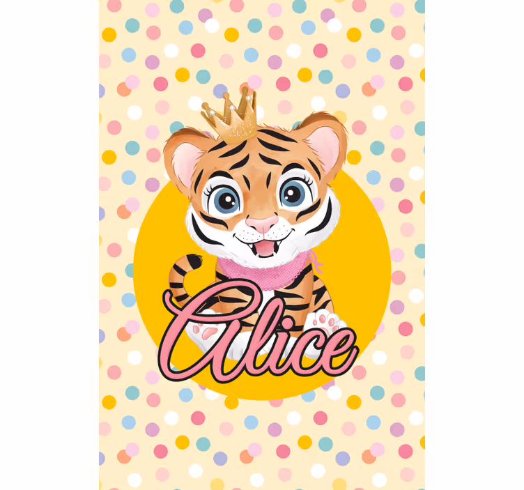 Toile fenêtre chambre enfant bébé tigre personnalisé - TenStickers