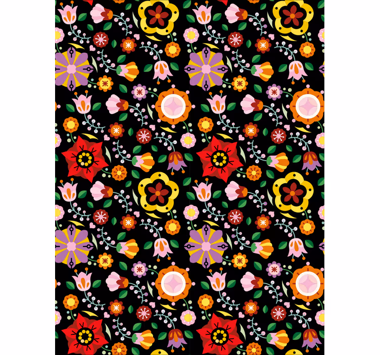 Toile fenêtre fleur thème coloré et vivant - TenStickers