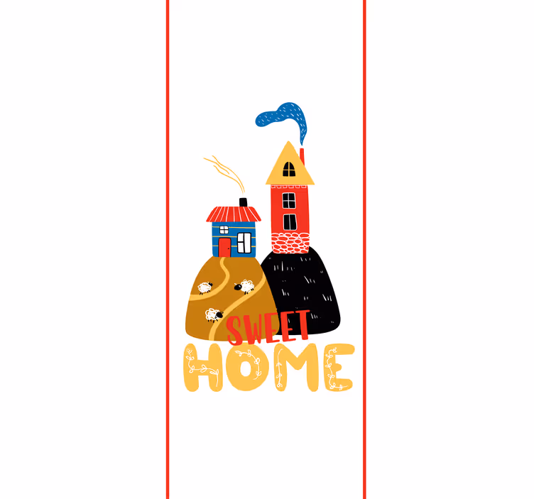 Toile fenêtre avec phrase illustration de maison charmante - TenStickers