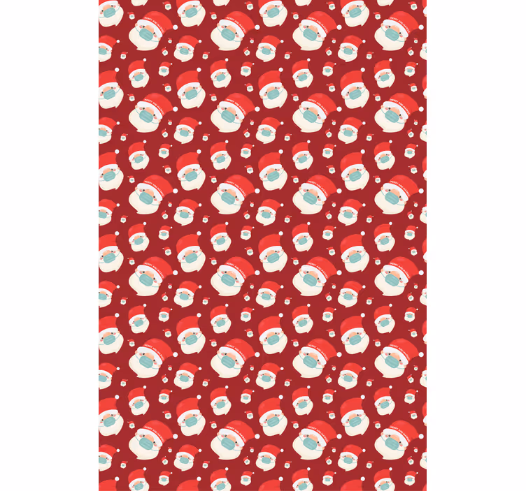 Toile fenêtre amusant visages du père noël avec masque - TenStickers