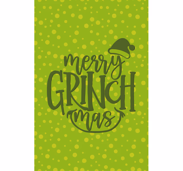 Toile fenêtre avec phrase joyeux grinchmas - TenStickers