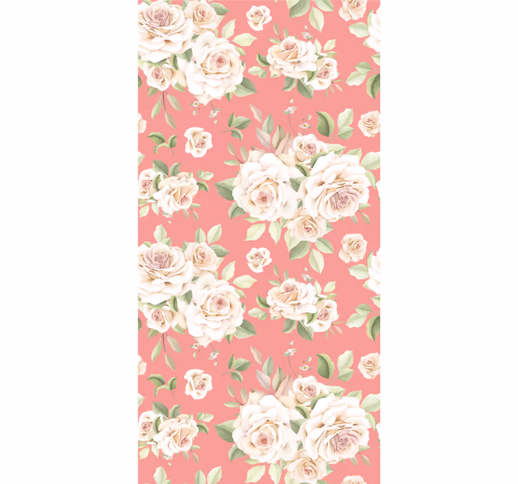 Toile fenêtre salle à manger motif floral de roses - TenStickers