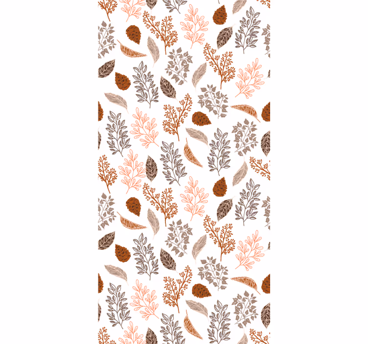 Toile fenêtre fleurs et plantes motif marron d'automne - TenStickers