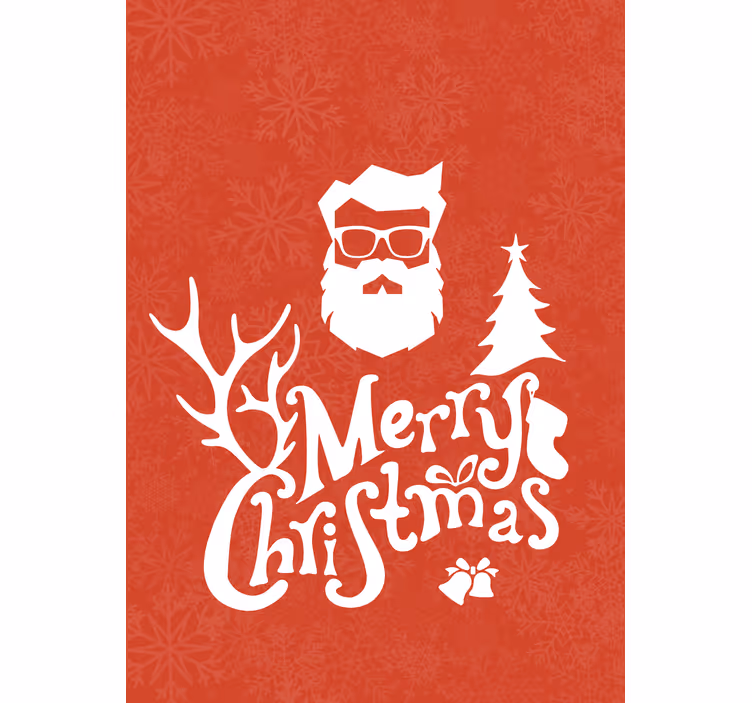 Toile fenêtre avec phrase salutation du père noël - TenStickers