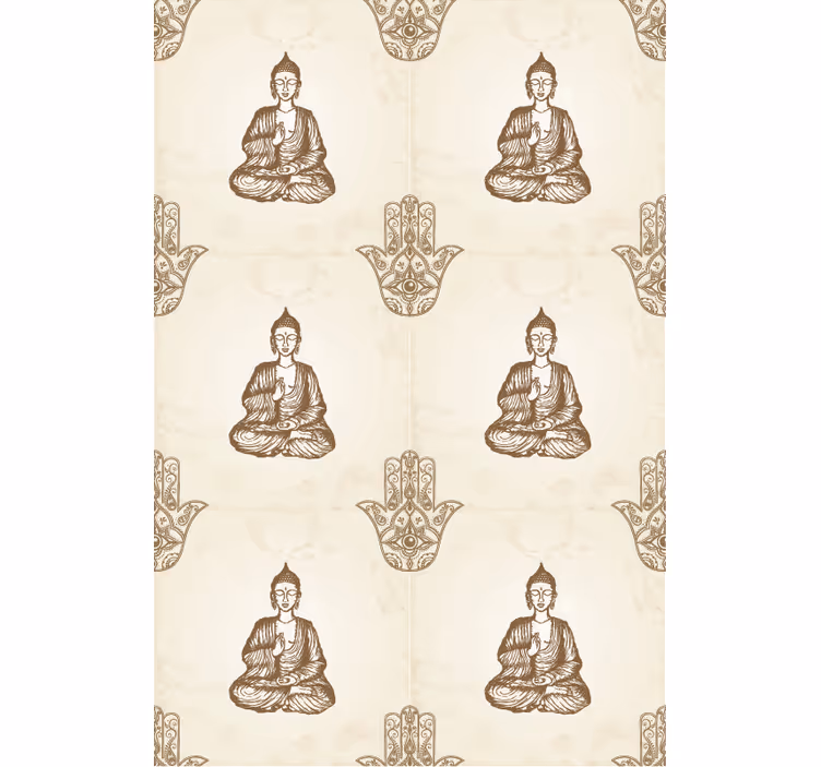 Toile fenêtre zen modèles de symboles de bouddha - TenStickers