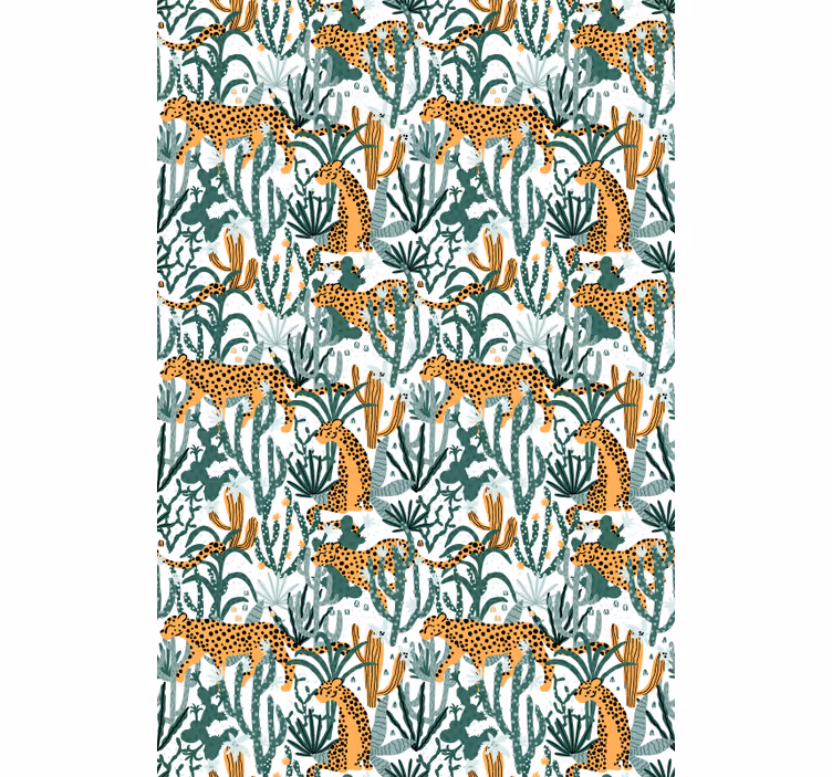 Toile fenêtre animaux safari flore faune - TenStickers