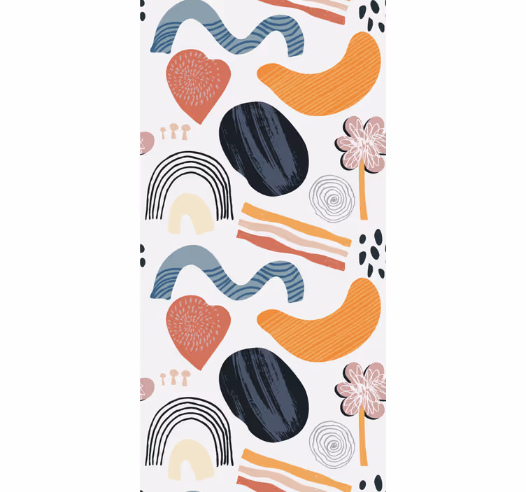 Toile fenêtre dessin formes pastel abstraites - TenStickers