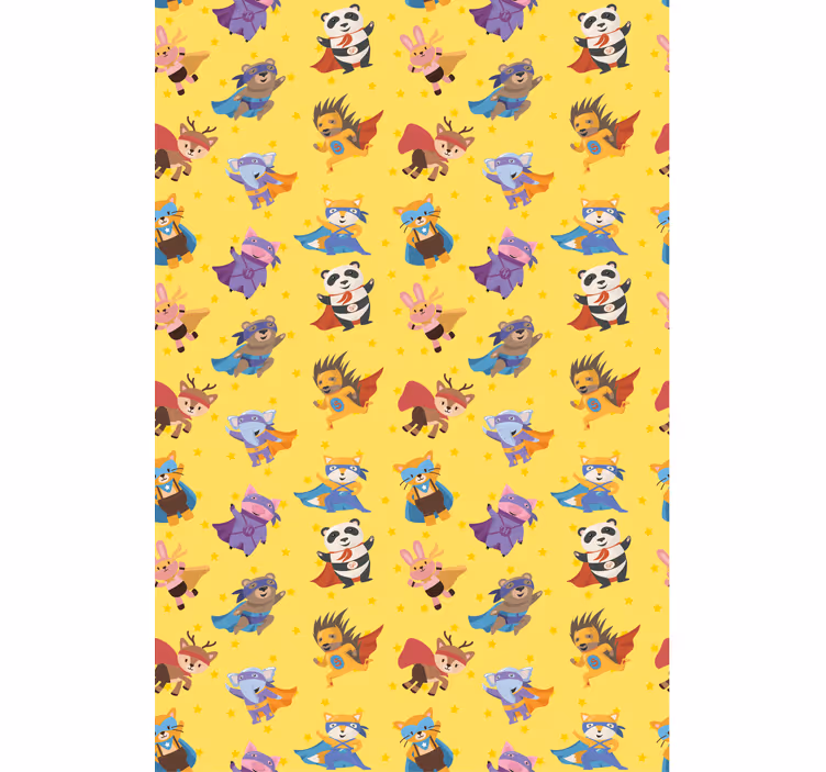 Toile fenêtre amusant personnages animaux de super-héros - TenStickers