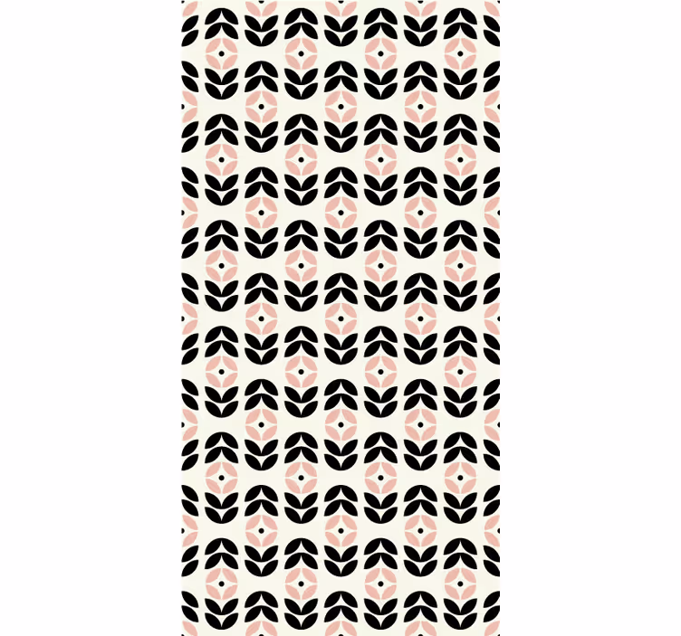 Toile fenêtre fleur répétition géométrique beige - TenStickers