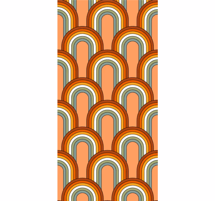 Toile fenêtre vintage motifs d'arche rétro - TenStickers