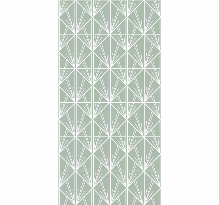 Toile fenêtre bureau motif de feuille géométrique - TenStickers