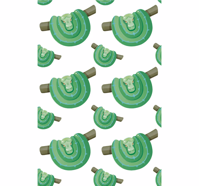 Toile fenêtre animal motif serpent vert - TenStickers