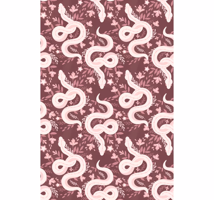 Toile fenêtre animal serpents enroulés floraux - TenStickers