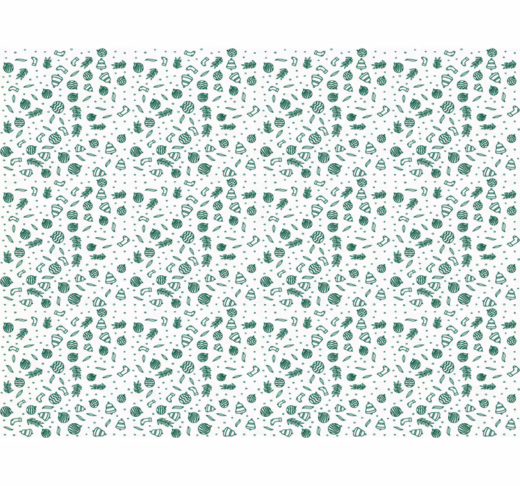 Toile fenêtre original motif vert de noël - TenStickers