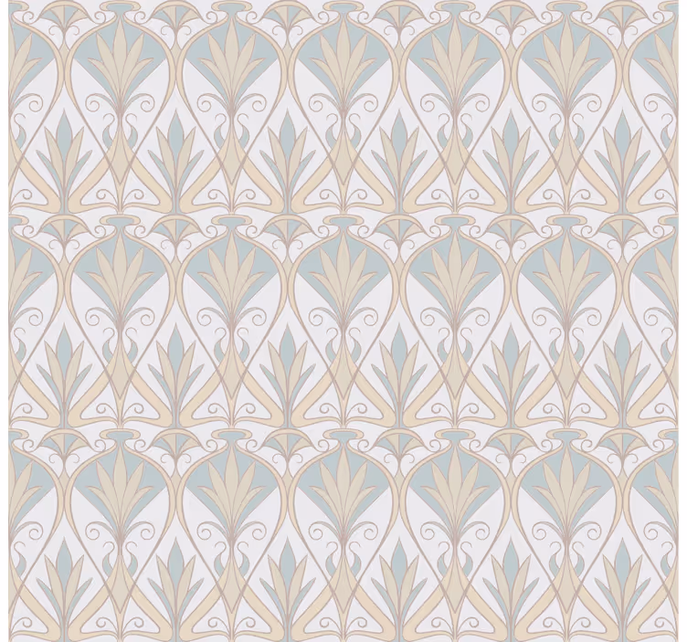 Toile fenêtre élégante motif végétal gris - TenStickers