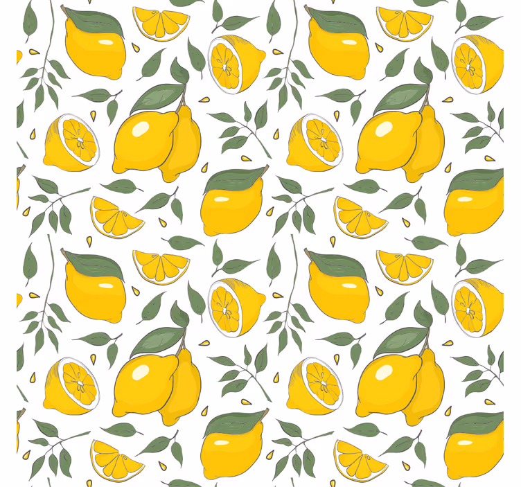 Toile fenêtre fruits et légumes citrons et tranches - TenStickers