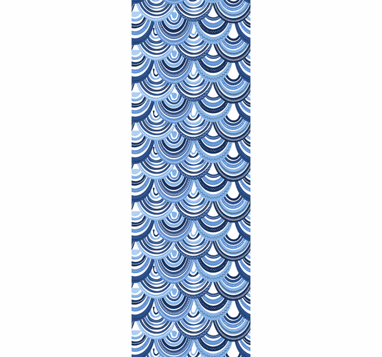 Toile fenêtre textures et motifs vagues bleues - TenStickers