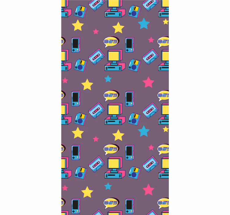 Toile fenêtre geek icônes de jeux rétro - TenStickers