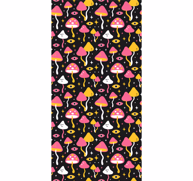 Toile fenêtre amusant thème champignon vivant - TenStickers