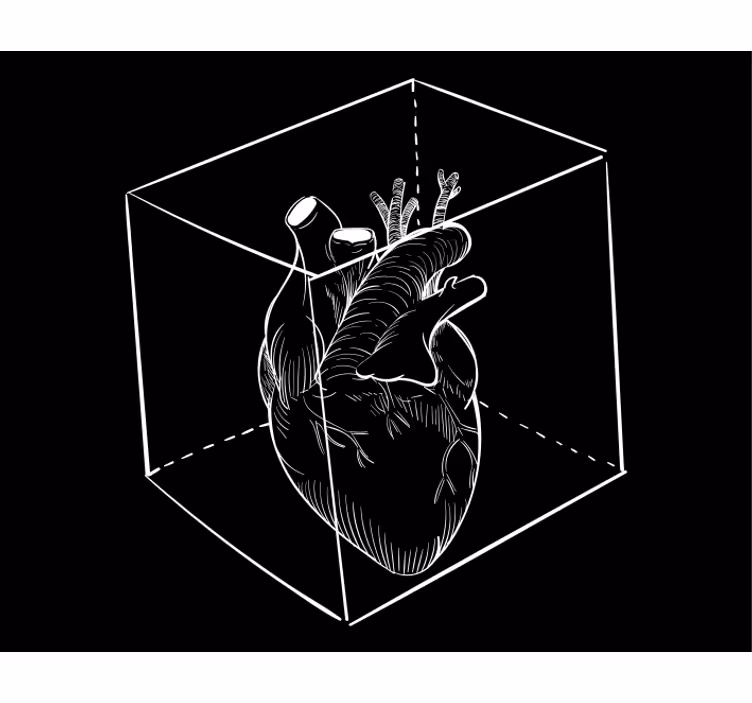 Toile fenêtre amusant illustration de l'anatomie du cœur - TenStickers
