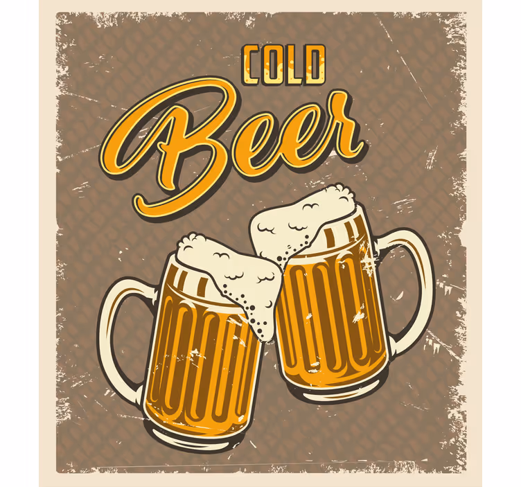 Toile fenêtre sport chopes à bière froides - TenStickers