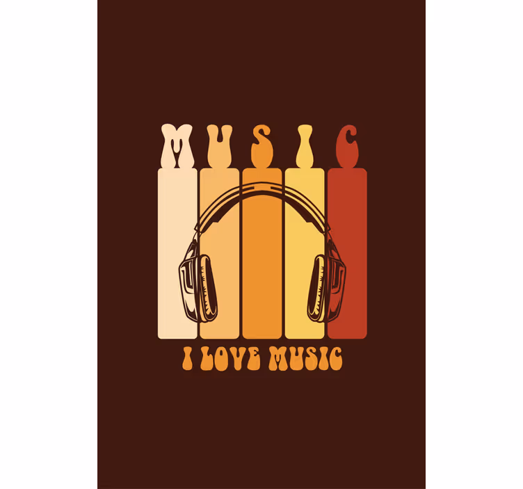 Toile fenêtre avec phrase conception de casques de musique - TenStickers