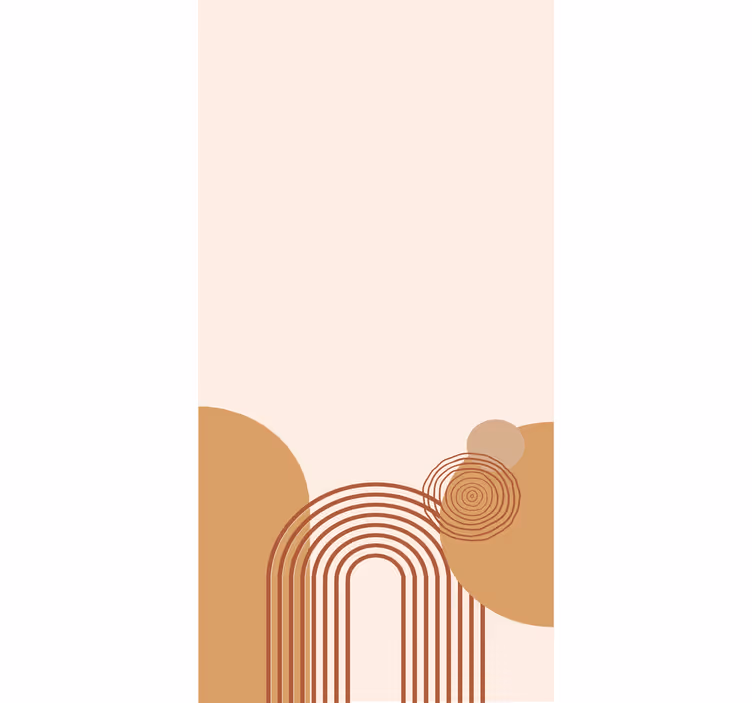 Toile fenêtre moderne conception de lignes courbes beiges - TenStickers