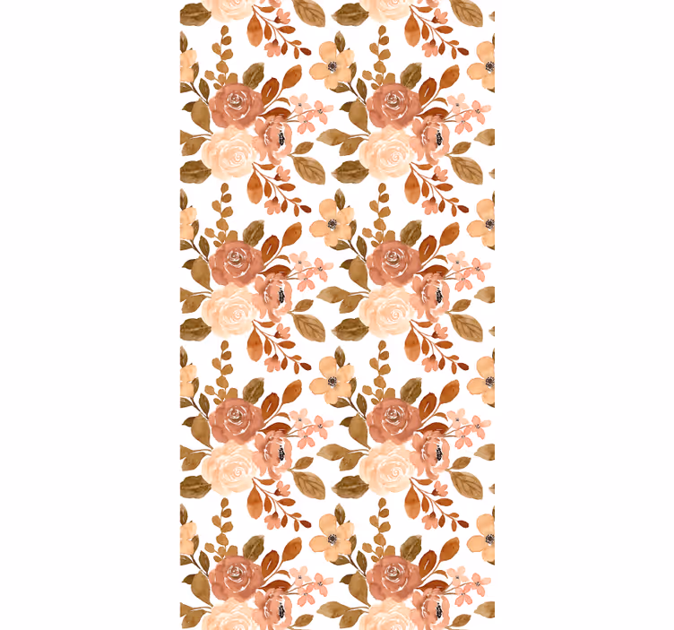Toile fenêtre fleur motif beige romantique - TenStickers